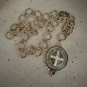 Gold San Benito Grande Necklace with Swarovski Black Diamonds VSA